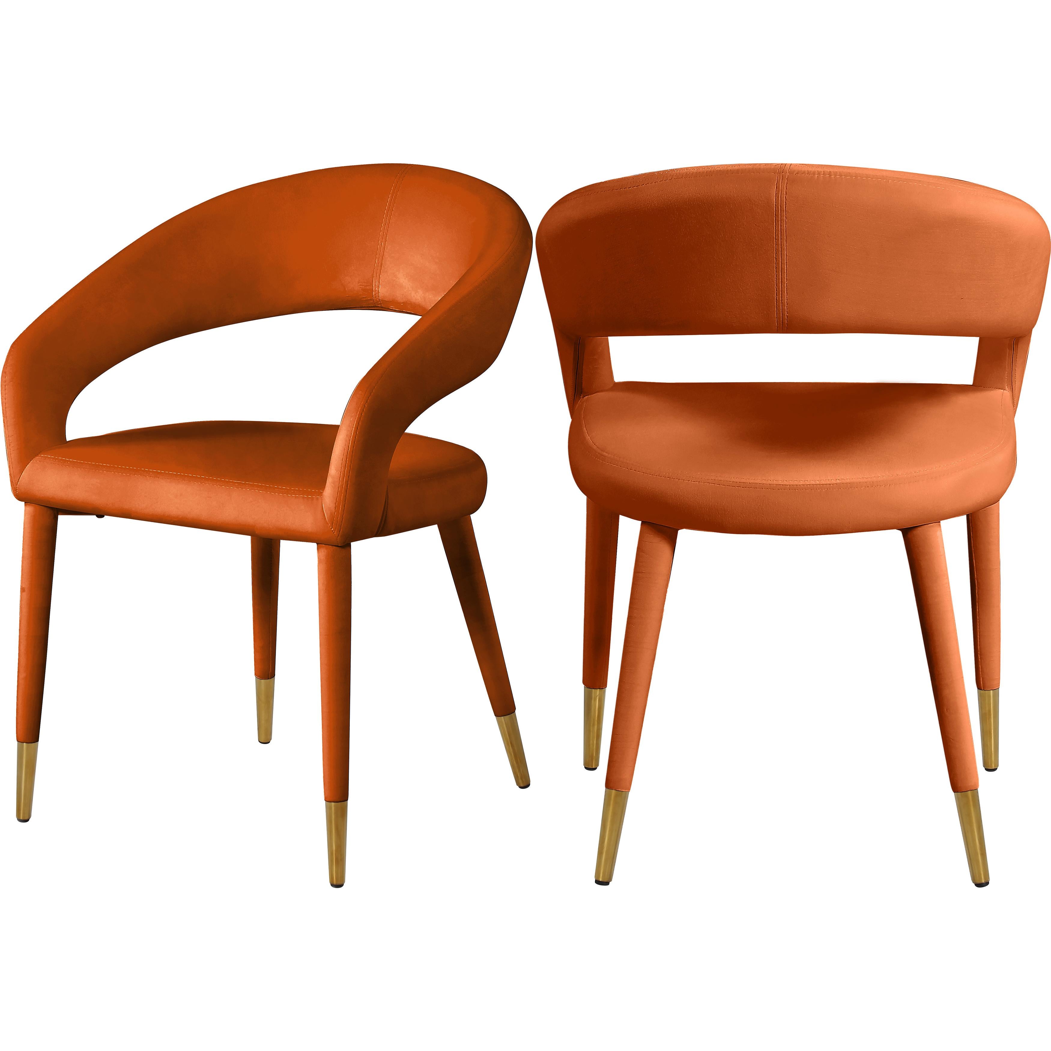 Meridian Destiny Cognac Velvet Dining Chair
