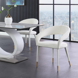 Meridian Destiny Cream Velvet Dining Chair