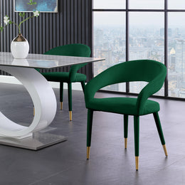 Meridian Destiny Green Velvet Dining Chair
