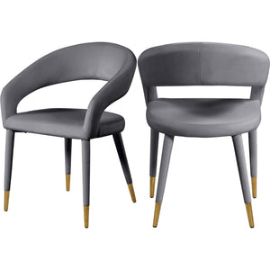 Meridian Destiny Grey Velvet Dining Chair