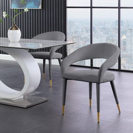 Meridian Destiny Grey Velvet Dining Chair
