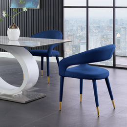 Meridian Destiny Navy Velvet Dining Chair