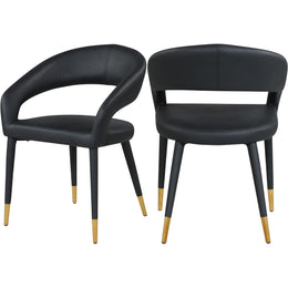 Meridian Destiny Black Vegan Leather Dining Chair