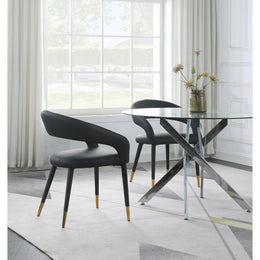 Meridian Destiny Black Vegan Leather Dining Chair