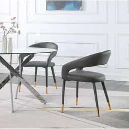 Meridian Destiny Grey Vegan Leather Dining Chair