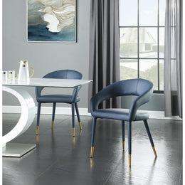 Meridian Destiny Navy Vegan Leather Dining Chair