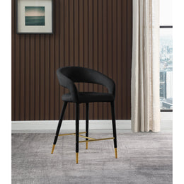 Meridian Destiny Black Velvet Stool