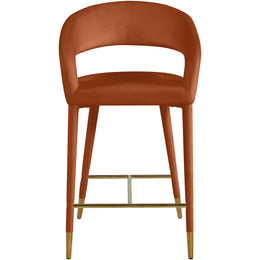 Meridian Destiny Cognac Velvet Stool