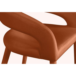 Meridian Destiny Cognac Velvet Stool