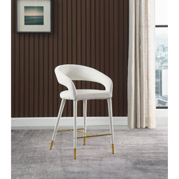 Meridian Destiny Cream Velvet Stool