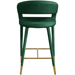 Meridian Destiny Green Velvet Stool