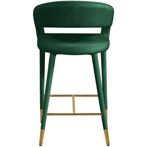 Meridian Destiny Green Velvet Stool