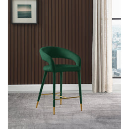 Meridian Destiny Green Velvet Stool