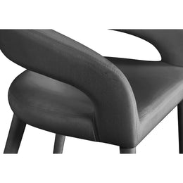 Meridian Destiny Grey Velvet Stool