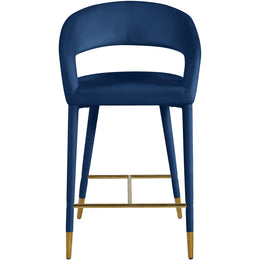 Meridian Destiny Navy Velvet Stool