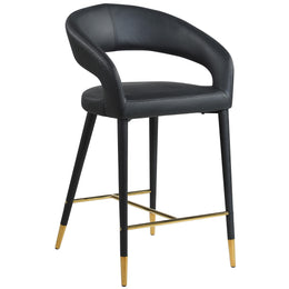Meridian Destiny Black Vegan Leather Stool
