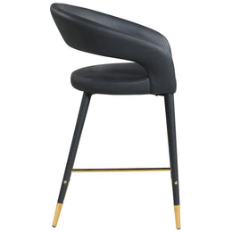 Meridian Destiny Black Vegan Leather Stool