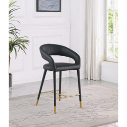 Meridian Destiny Black Vegan Leather Stool