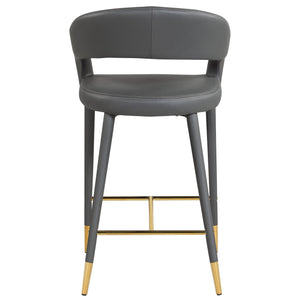 Meridian Destiny Grey Vegan Leather Stool
