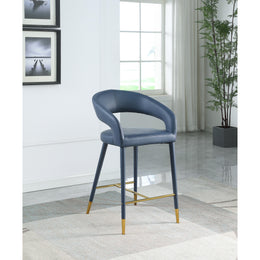 Meridian Destiny Navy Vegan Leather Stool