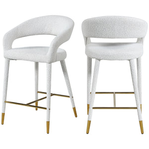 Meridian Destiny Cream Fabric Stool