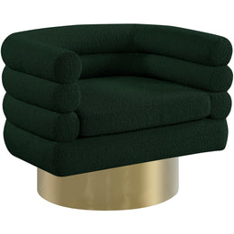 Meridian Tessa Green Boucle Fabric Accent Chair