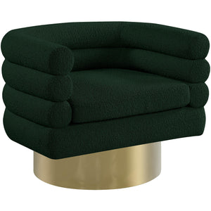 Meridian Tessa Green Boucle Fabric Accent Chair