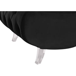 Meridian Crescent Black Velvet Accent Chair