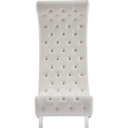 Meridian Crescent Cream Velvet Accent Chair