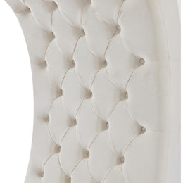 Meridian Crescent Cream Velvet Accent Chair