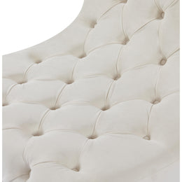 Meridian Crescent Cream Velvet Accent Chair