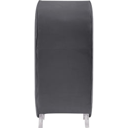 Meridian Crescent Grey Velvet Accent Chair