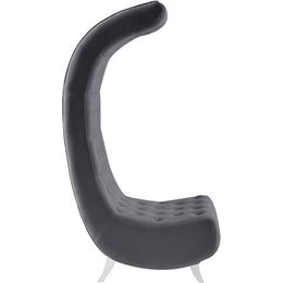 Meridian Crescent Grey Velvet Accent Chair