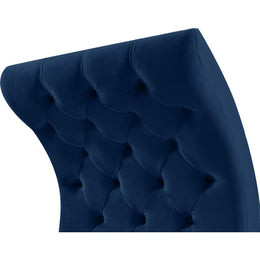 Meridian Crescent Navy Velvet Accent Chair