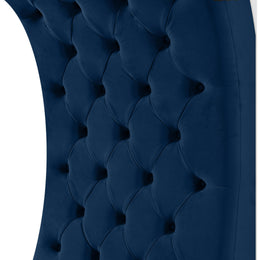 Meridian Crescent Navy Velvet Accent Chair