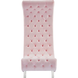 Meridian Crescent Pink Velvet Accent Chair