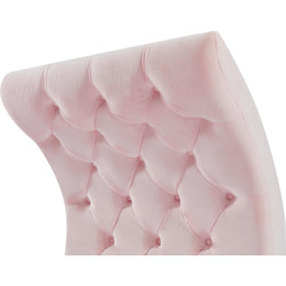 Meridian Crescent Pink Velvet Accent Chair