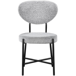 Meridian Allure Grey Boucle Fabric Dining Chair