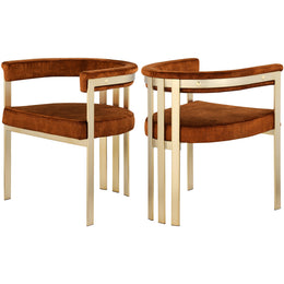 Meridian Marcello Cognac Velvet Dining Chair