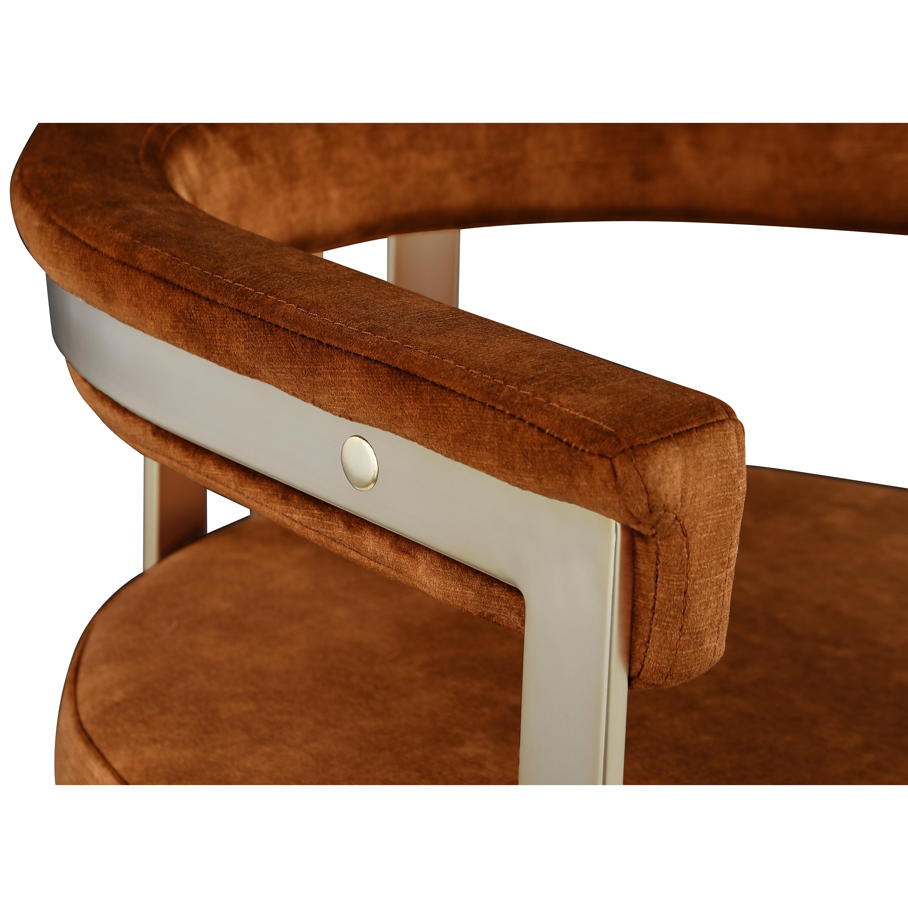 Meridian Marcello Cognac Velvet Dining Chair