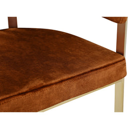 Meridian Marcello Cognac Velvet Dining Chair