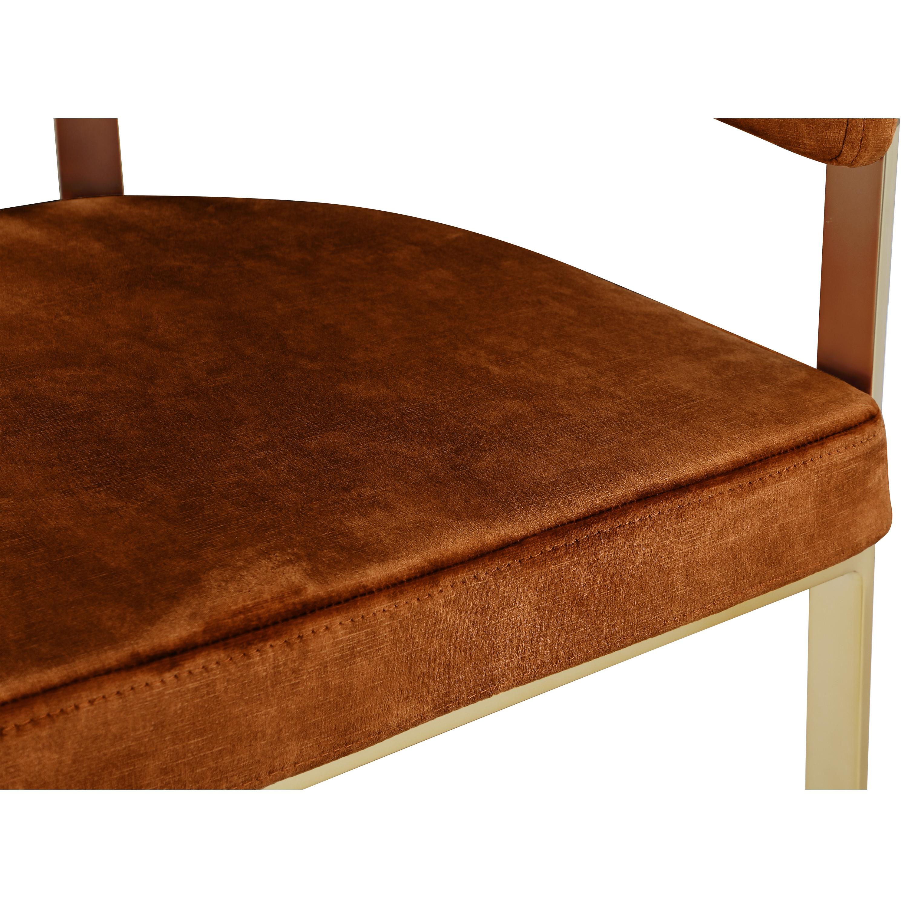 Meridian Marcello Cognac Velvet Dining Chair
