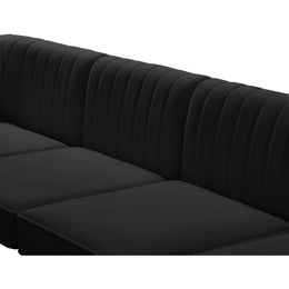 Meridian Alina Black Velvet Corner Chair