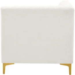 Meridian Alina Cream Velvet Corner Chair