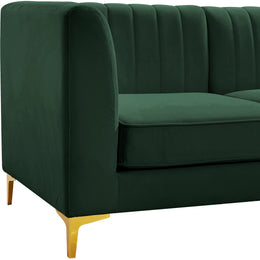 Meridian Alina Green Velvet Armless Chair