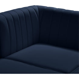 Meridian Alina Navy Velvet Armless Chair