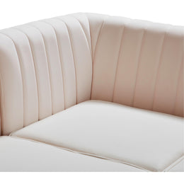 Meridian Alina Pink Velvet Corner Chair