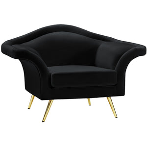 Meridian Lips Black Velvet Chair