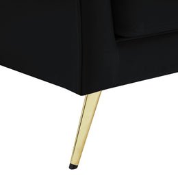 Meridian Lips Black Velvet Chair