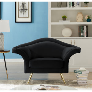 Meridian Lips Black Velvet Chair